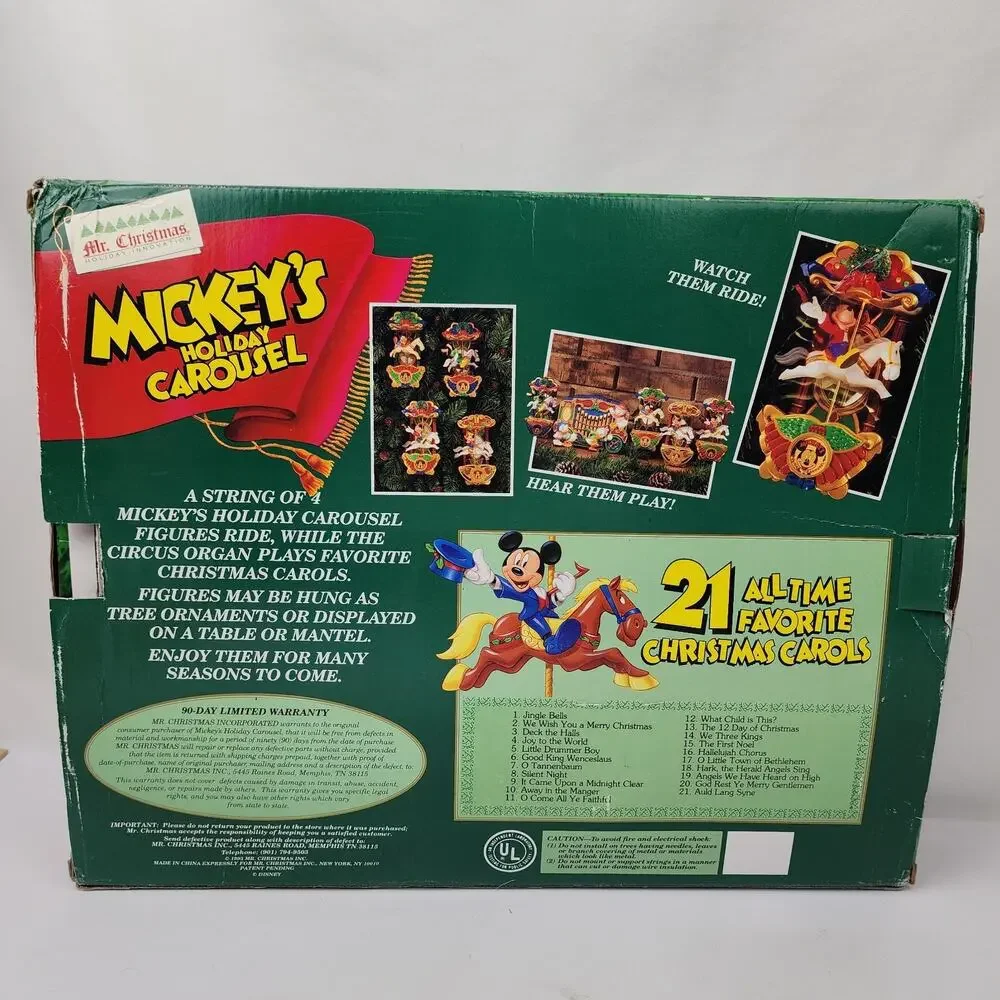 Mr. Christmas 1993 Mickey Holiday Carousel • Tested Works • Animated Ornaments